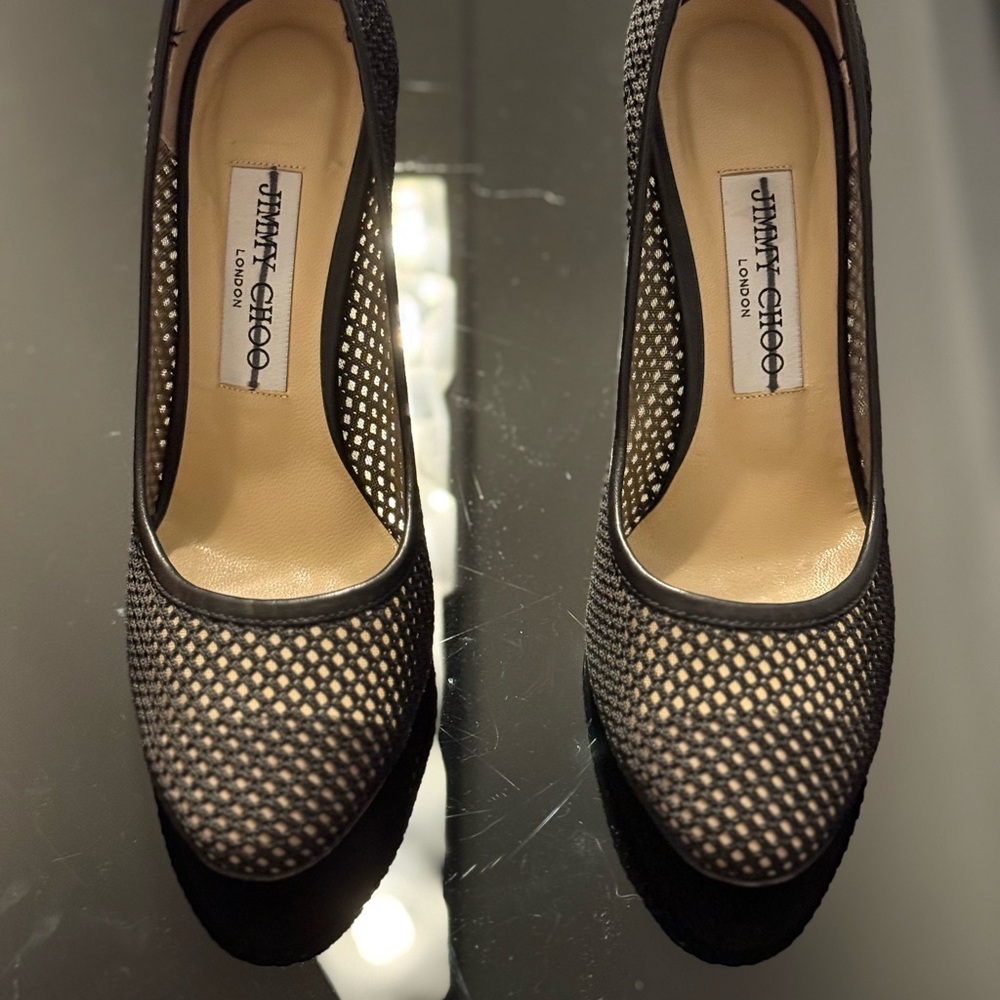 Jimmy Choo Black Mesh Women's Shoes
